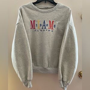 Miami Gray Crewneck Sweater Size Small/Medium